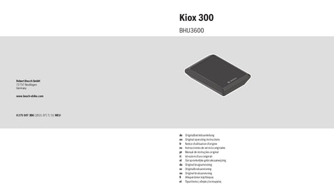 Bosch Kiox 300 2022 Manual