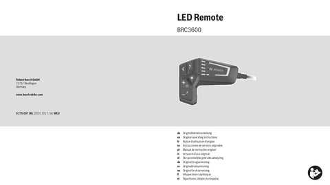 Bosch LED Remote Manual