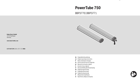 Bosch 750 Battery Manual