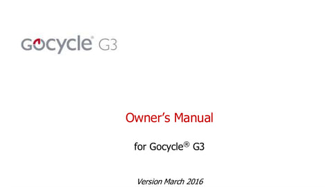 Gocycle G3 eBike Manual