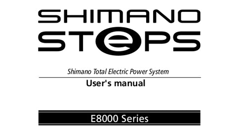Shimano Steps E8000 Manual
