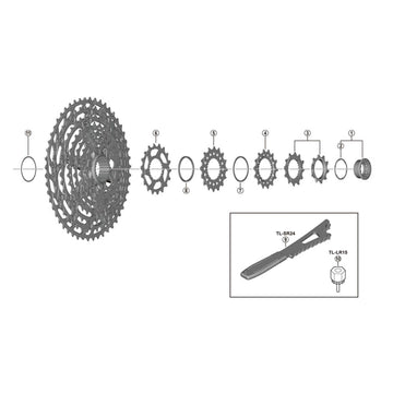 Shimano CS-M7100 Lock Ring and Spacer 12 Speed Microspline (SLX